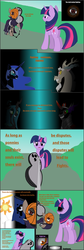 Size: 2227x6590 | Tagged: safe, artist:ardonsword, discord, king sombra, nightmare moon, queen chrysalis, twilight sparkle, g4, colored, comic, crossover, naruto, ponified, sharingan, tobi, uchiha obito