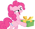 Size: 4000x3337 | Tagged: safe, artist:likonan, pinkie pie, earth pony, pony, a friend in deed, g4, belly, bipedal, female, high res, holding a present, present, simple background, solo, transparent background, vector