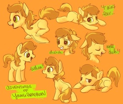 Size: 894x755 | Tagged: safe, artist:nyonhyon, braeburn, g4, blank flank, colt, cute