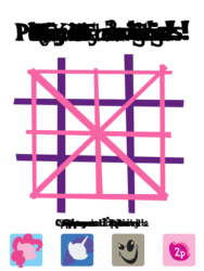 Size: 750x1000 | Tagged: safe, artist:wingbeatpony, discord, pinkie pie, rarity, g4, game, interactive, simple background, svg, tic tac toe, transparent background