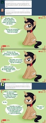 Size: 1236x3306 | Tagged: safe, artist:shinta-girl, oc, oc only, pony, unicorn, aaron pony, ask, spanish