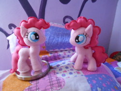 Size: 640x480 | Tagged: safe, artist:legadema, pinkie pie, earth pony, pony, g4, duality, female, filly, irl, photo, plushie, solo