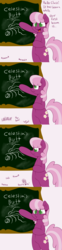 Size: 750x3007 | Tagged: safe, artist:php199, cheerilee, princess celestia, sweetie belle, earth pony, pony, oh dat cheerilee, g4, bipedal, butt, chalkboard, female, mare, plot, simple background, sunbutt, tail, white background