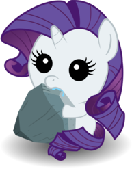 Size: 1000x1292 | Tagged: safe, artist:java--jive, rarity, tom, pony, unicorn, g4, baby, baby pony, drool, filly, foal, horn, nom, simple background, solo, transparent background