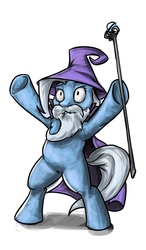 Size: 729x1245 | Tagged: safe, artist:dlw, trixie, pony, g4, bipedal, female, gandalf, lord of the rings, parody, ponified, solo