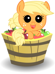 Size: 1000x1353 | Tagged: safe, artist:java--jive, applejack, earth pony, pony, g4, apple, baby, baby pony, babyjack, filly, foal