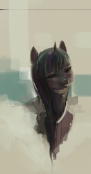 Size: 392x750 | Tagged: safe, artist:php90, twilight sparkle, g4, abstract background, bust, portrait, solo, uncanny valley