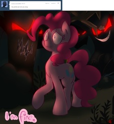Size: 1200x1312 | Tagged: safe, artist:crade, orange frog, pinkie pie, frog, g4, ask, pinkie pie the second, tumblr