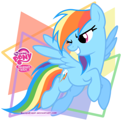 Size: 1500x1485 | Tagged: safe, artist:ravenevert, rainbow dash, pony, g4, female, grin, solo, wink