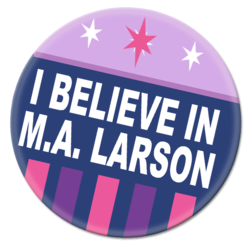 Size: 519x509 | Tagged: safe, artist:pixelkitties, twilight sparkle, pony, g4, alicorn drama, button, i believe in m.a. larson, i believe in x, m.a. larson, meme origin, no pony, twilight's cutie mark