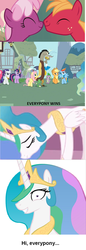 Size: 487x1413 | Tagged: safe, edit, edited screencap, screencap, applejack, big macintosh, cheerilee, discord, fluttershy, pinkie pie, princess celestia, rainbow dash, rarity, spike, twilight sparkle, earth pony, pony, princess molestia, g4, element of generosity, element of honesty, element of loyalty, element of magic, elements of harmony, male, mane seven, mane six, ship:cheerimac, ship:discoshy, shipping, stallion, straight