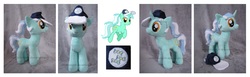 Size: 6552x2024 | Tagged: safe, artist:munchforlunch, bon bon, lyra heartstrings, sweetie drops, earth pony, pony, g4, hat, irl, photo, plushie, ponytail, solo