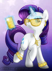 Size: 600x823 | Tagged: safe, artist:scorchie-critter, rarity, pony, g4, gold, solo, swag