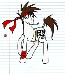 Size: 940x1065 | Tagged: safe, artist:neko-chan333, bandage, ponified, rurouni kenshin, sanosuke sagara