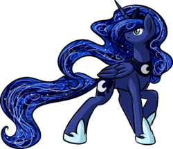 Size: 809x696 | Tagged: safe, artist:fizzy-dog, princess luna, alicorn, pony, g4, female, looking back, mare, simple background, solo, transparent background