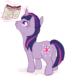 Size: 260x304 | Tagged: safe, artist:clovercoin, twilight sparkle, g4, book, magic, reading