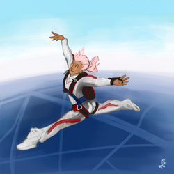 Size: 750x750 | Tagged: safe, artist:scorpiordinance, fluttershy, human, g4, humanized, skydiving