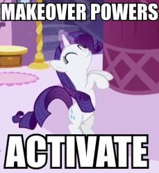 Size: 262x286 | Tagged: safe, rarity, pony, g4, caption, female, image macro, meme, solo, text