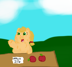 Size: 556x518 | Tagged: safe, artist:aichi, applejack, fluffy pony, g4, fluffy pony original art, fluffyjack