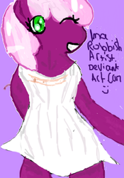 Size: 350x500 | Tagged: safe, artist:imarubbishartist, cheerilee, earth pony, pony, g4, 30 minute art challenge, bipedal, clothes, nightgown