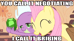 Size: 640x360 | Tagged: safe, fluttershy, spike, g4, just for sidekicks, animated, female, image macro, male, ship:flutterspike, shipping, straight