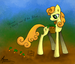 Size: 1392x1198 | Tagged: safe, artist:mrocza, carrot top, golden harvest, pony, g4, carrot, female, solo