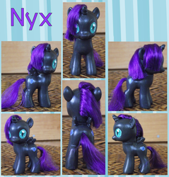 Size: 799x835 | Tagged: safe, artist:phasingirl, oc, oc only, oc:nyx, pony, brushable, customized toy, solo, toy