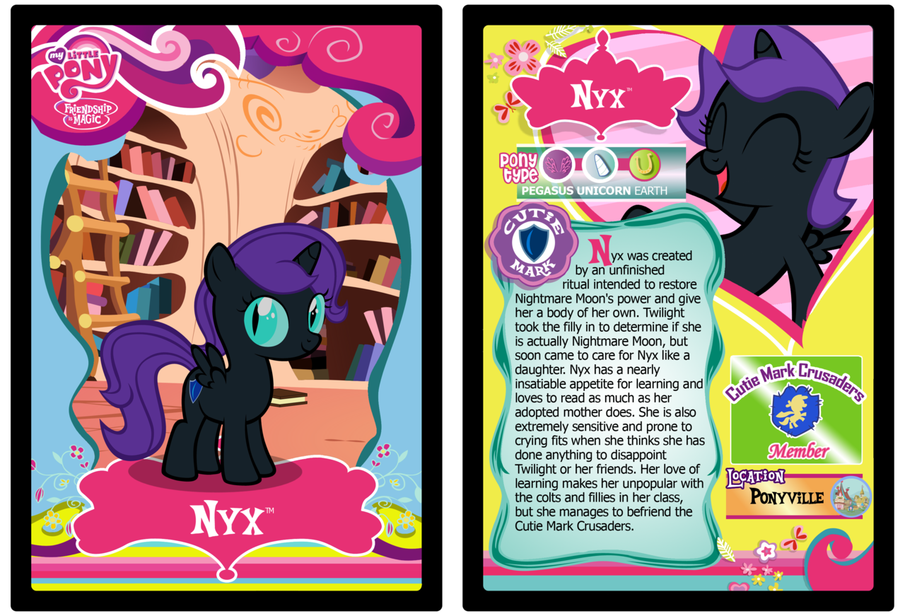 safe, artist:rinmitzuki, oc, oc only, oc:nyx, pony, card, solo, trading car...