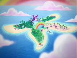 Size: 640x480 | Tagged: safe, screencap, pegasus, pony, dancing in the clouds, g3, background, butterfly island, traditional art