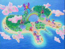 Size: 640x480 | Tagged: safe, screencap, butterfly, pegasus, pony, friends are never far away, g3, background, butterfly island, cloud, cloudy