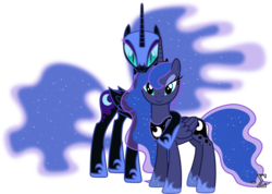 Size: 11430x8120 | Tagged: safe, artist:90sigma, nightmare moon, princess luna, alicorn, pony, g4, absurd resolution, duality, female, jewelry, mare, regalia, simple background, transparent background, vector