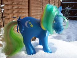 Size: 1024x768 | Tagged: safe, nachtlicht, pony, g1, irl, photo, snow, solo, toy