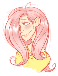 Size: 296x388 | Tagged: safe, artist:bechnokid, fluttershy, human, g4, humanized, smiling, solo