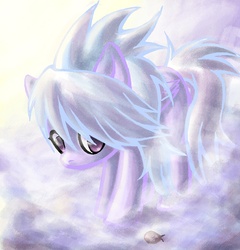 Size: 893x929 | Tagged: safe, artist:midnameowfries, cloudchaser, insect, ladybug, pegasus, pony, g4, cloud, female, mare, solo