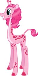 Size: 3055x6000 | Tagged: safe, artist:ambassad0r, pinkie pie, giraffe, g4, absurd resolution, alternate hairstyle, giraffe pie, giraffied, simple background, species swap, transparent background, vector