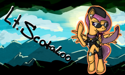 Size: 1028x620 | Tagged: safe, artist:twilightsquare, scootaloo, g4, army, older