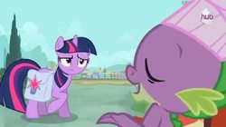 Size: 480x268 | Tagged: safe, screencap, spike, twilight sparkle, g4, just for sidekicks