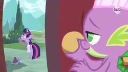 Size: 480x268 | Tagged: safe, screencap, spike, twilight sparkle, pony, g4, just for sidekicks