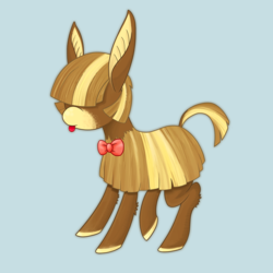 Size: 1000x1000 | Tagged: safe, artist:ponygiftart, oc, oc only, oc:sugar malt, donkey, original species, bowtie, fanart