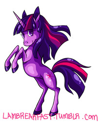 Size: 640x751 | Tagged: safe, artist:lambreakfast, twilight sparkle, pony, g4, female, rearing, simple background, solo