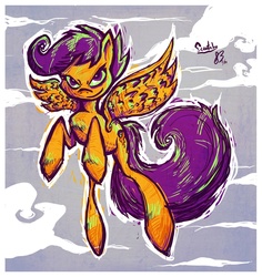 Size: 945x999 | Tagged: safe, artist:kidcoelacanth, scootaloo, g4, older