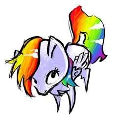 Size: 1280x1339 | Tagged: safe, artist:kidcoelacanth, rainbow dash, pegasus, pony, g4, female, simple background, solo, white background