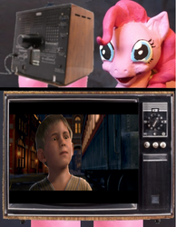 Size: 544x700 | Tagged: safe, pinkie pie, g4, billy the lonely boy, creepy, exploitable meme, meme, the polar express, tv meme, uncanny valley