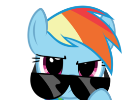 Size: 987x810 | Tagged: safe, artist:dasduriel, rainbow dash, pegasus, pony, g4, female, glasses, looking at you, rainbowlicious, simple background, solo, sunglasses, transparent background, vector