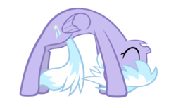 Size: 1140x700 | Tagged: dead source, safe, artist:thatsgrotesque, cloudchaser, pegasus, pony, g4, bridge stretch, eyes closed, female, flexible, folded wings, gritted teeth, mare, side view, simple background, solo, transparent background, vector, wings