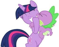 Size: 6260x4985 | Tagged: dead source, safe, artist:eruvon, spike, twilight sparkle, g4, absurd resolution, hug