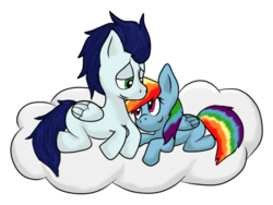 Size: 900x675 | Tagged: safe, artist:ask--rainbow--dash, artist:derpskittlez, rainbow dash, soarin', g4, female, male, ship:soarindash, shipping, simple background, straight, transparent background