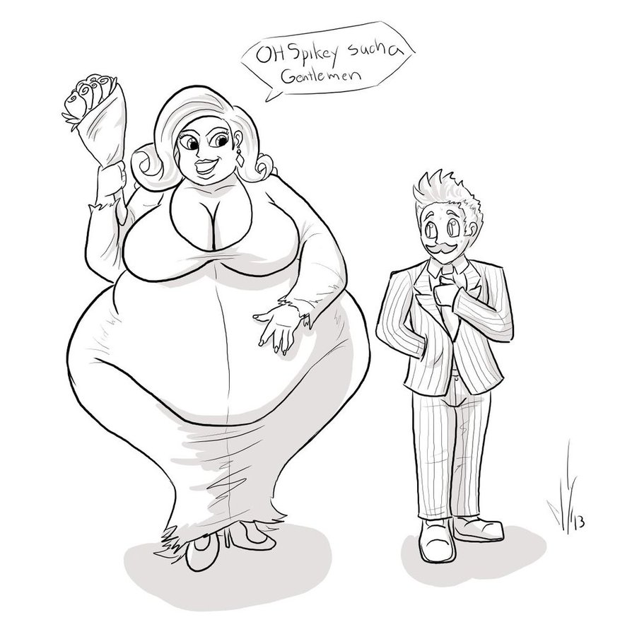 223644 - safe, artist:dragon-storm, rarity, spike, human, g4, bbw, belly,  breasts, busty rarity, cleavage, commission, fat, female, gomez addams,  humanized, impossibly large butt, impossibly wide hips, male, morbidly  obese, morticia addams, obese,