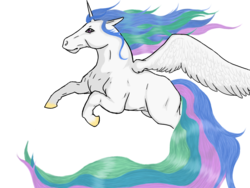 Size: 1024x768 | Tagged: safe, artist:osirisanimus, princess celestia, alicorn, pony, g4, female, realistic, simple background, solo, transparent background