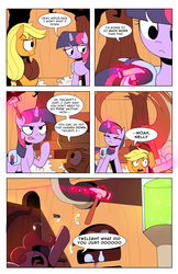 Size: 1320x2040 | Tagged: safe, artist:karzahnii, applejack, pinkie pie, twilight sparkle, g4, comic, tales from ponyville